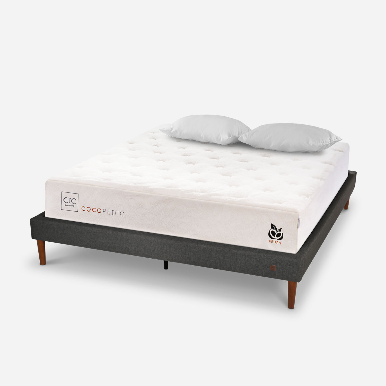 Cama Europea Curve 2 Plazas Cocopedic + Almohadas Viscoel&aacute;sticas