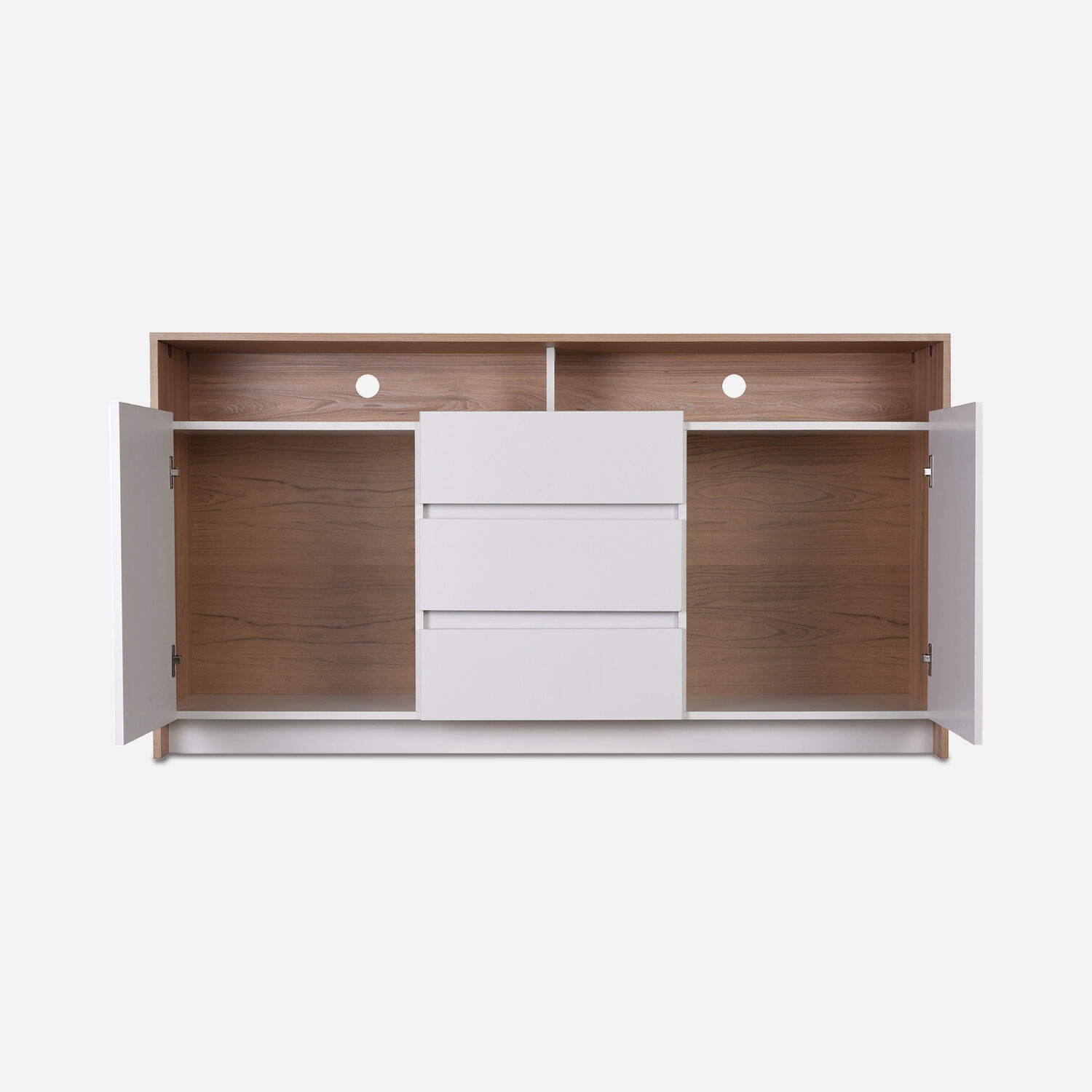 Rack Tv 60" 2 Puertas 3 Cajones Olmo Blanco Colbún