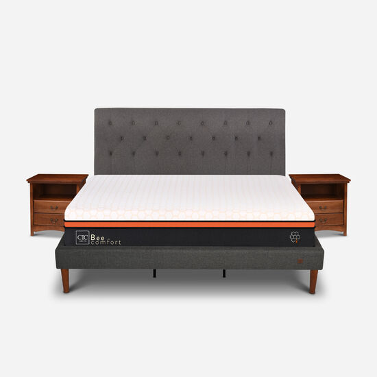 Cama Europea Curve King Bee Comfort + Set Kavery