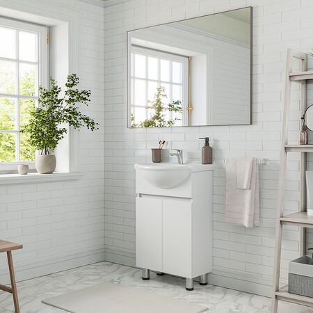 Vanitorio 2 Puertas Con Soportes Cannes Blanco 50 Cm.