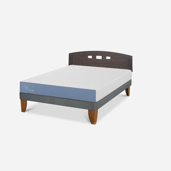 Cama Europea 2 Plazas Excellence Base Normal + Respaldo Gales Gris