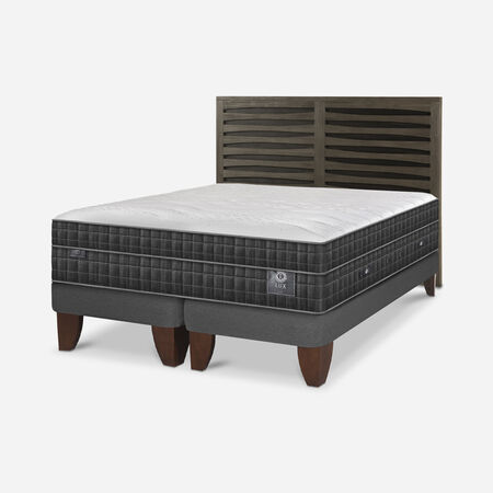 Cama Europea 2 Plazas Lux Base Dividida + Respaldo Rhone