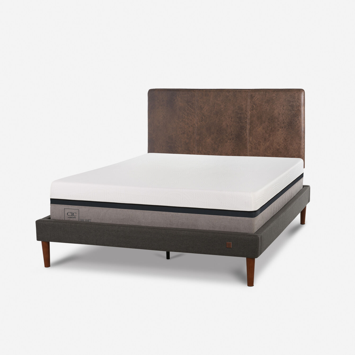 Cama Europea Curve 2 Plazas Balance + Respaldo Baker
