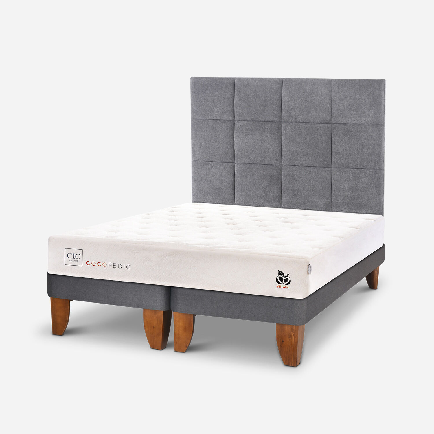 Cama Europea 2 Plazas Cocopedic + Respaldo Támesis