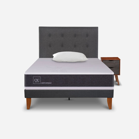 Cama Europea Curve 1.5 Plazas Ortopedic + Set Éufrates + Almohada