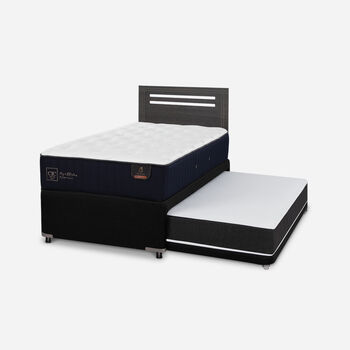 Cama Nido Div&aacute;n Premium + Respaldo M&uacute;nich Gris