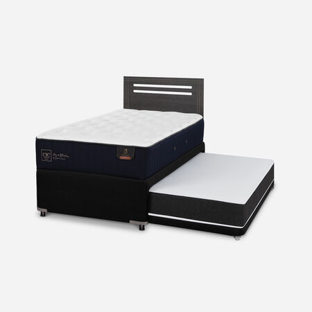 Cama Nido Div&aacute;n Premium + Respaldo M&uacute;nich Gris