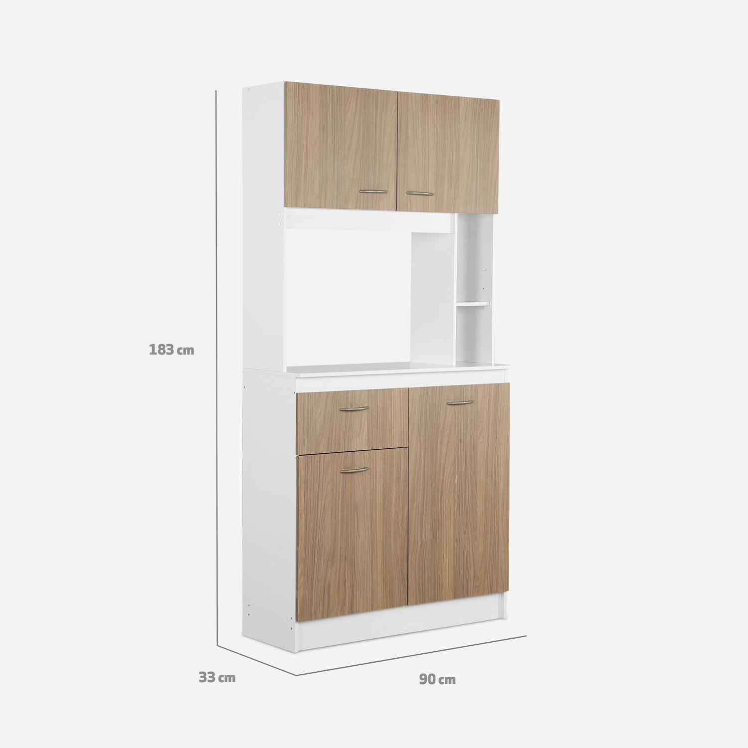 Mueble de Cocina Standford 4 Puertas 1 Caj&oacute;n Blanco-Nogal Mar&iacute;a