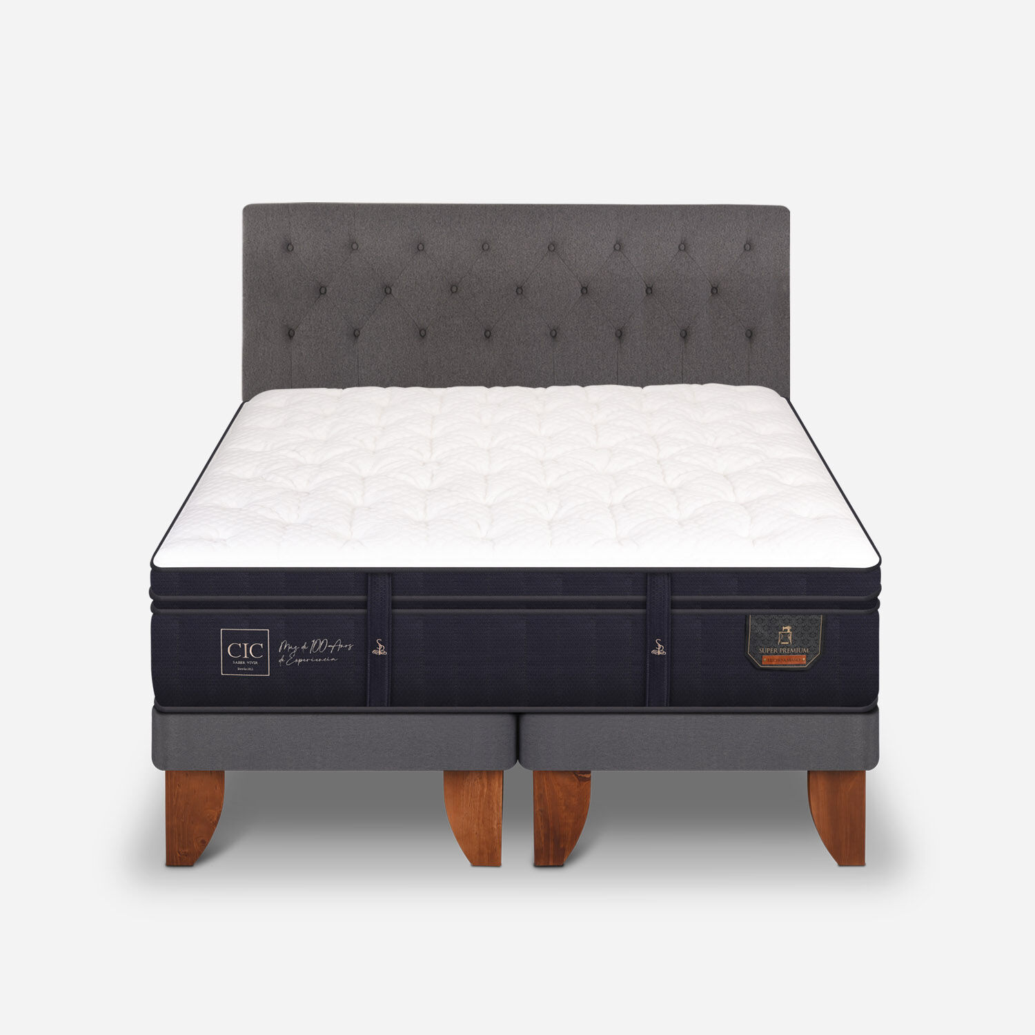 Cama Europea King Super Premium + Respaldo Kavery
