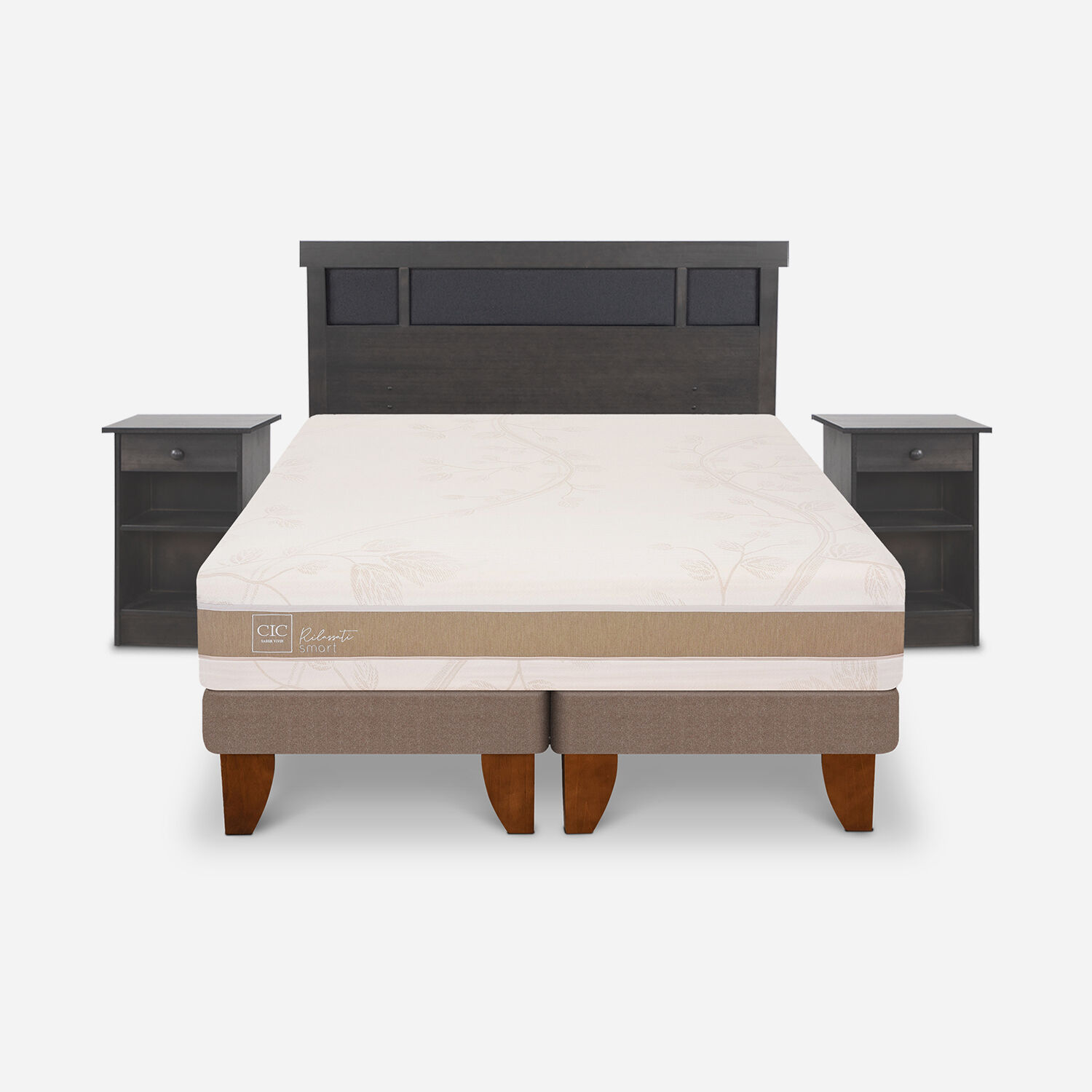 Cama Europea King Rilassati Infinity Set Dubl&iacute;n Gris