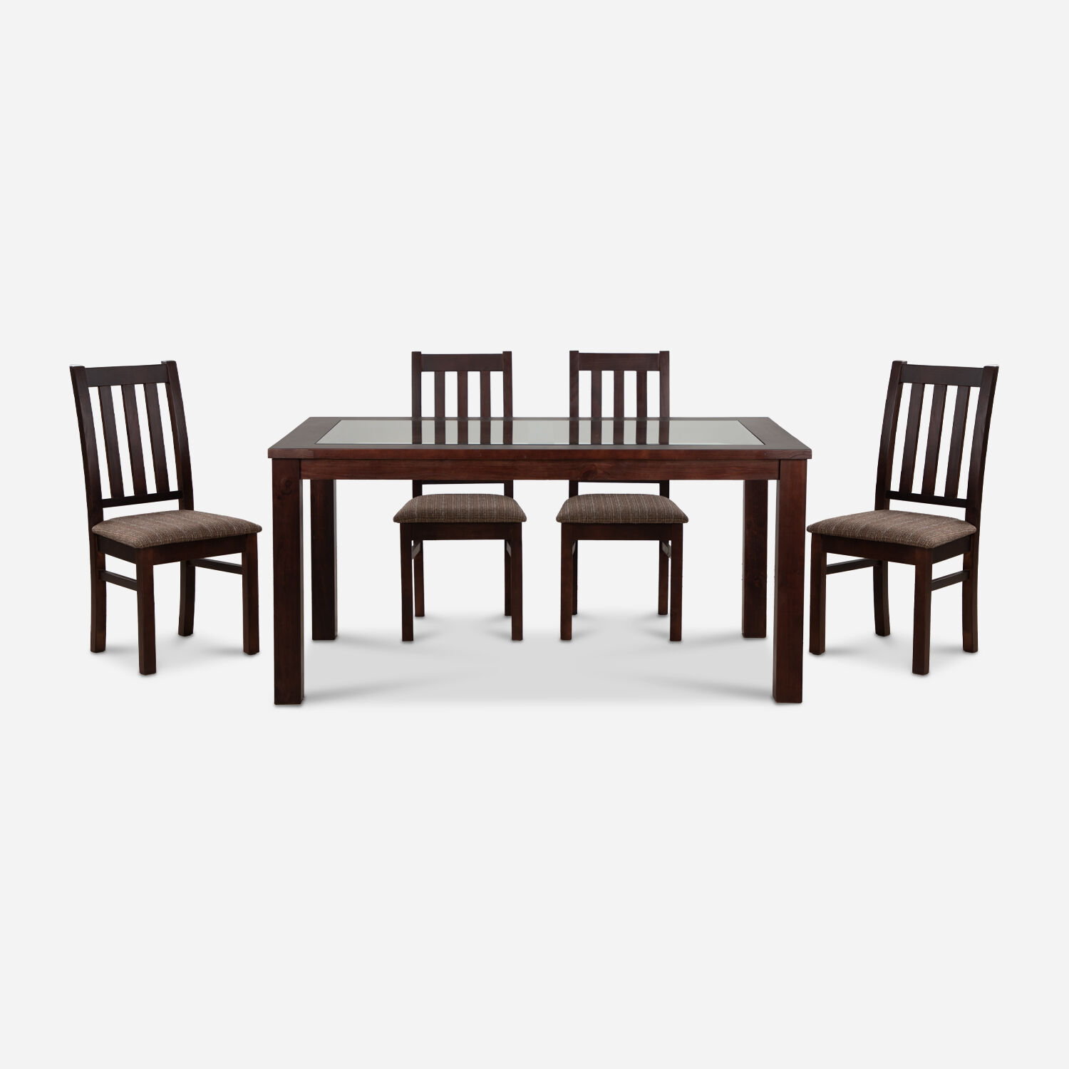 Comedor de Vidrio 6 Sillas &Ntilde;uble Chocolate