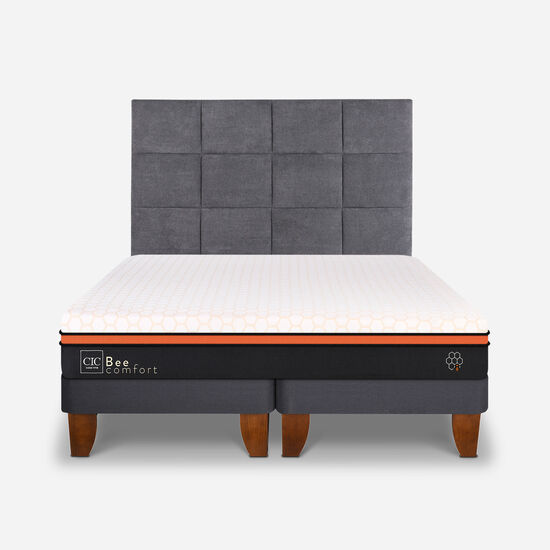 Cama Europea King Bee Comfort + Respaldo Támesis