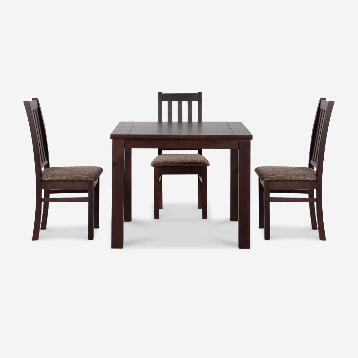 Comedor 4 Sillas &Ntilde;uble Chocolate - Tela Caf&eacute;