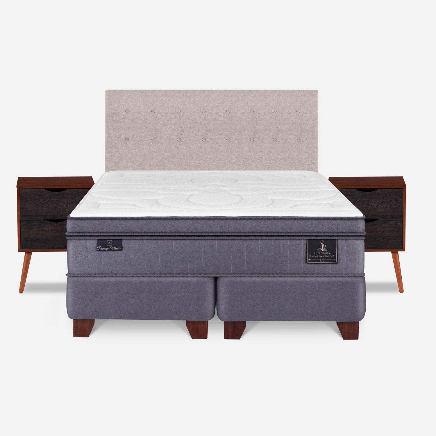 Box Spring King Super Premium + Set Tigris