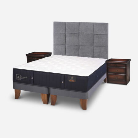 Cama Europea 2 Plazas Premium Base Dividida + Set T&aacute;mesis