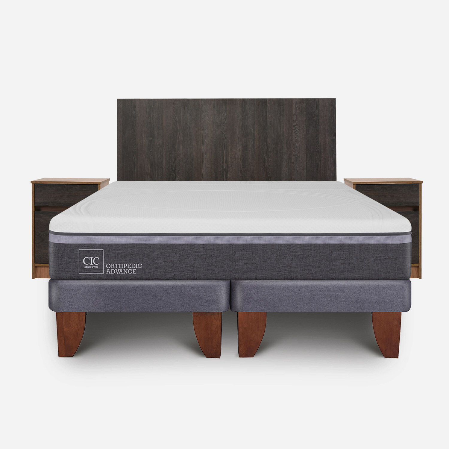 Cama Europea King Ortopedic Advance + Set Espresso