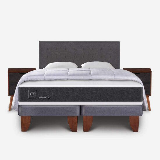 Cama Europea King Ortopedic + Almohadas + Plumón + Set Éufrates