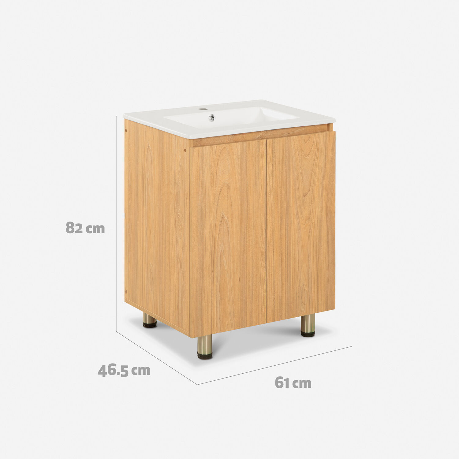 Vanitorio 2 Puertas Con Soportes Lisboa Olmo 60 Cm.