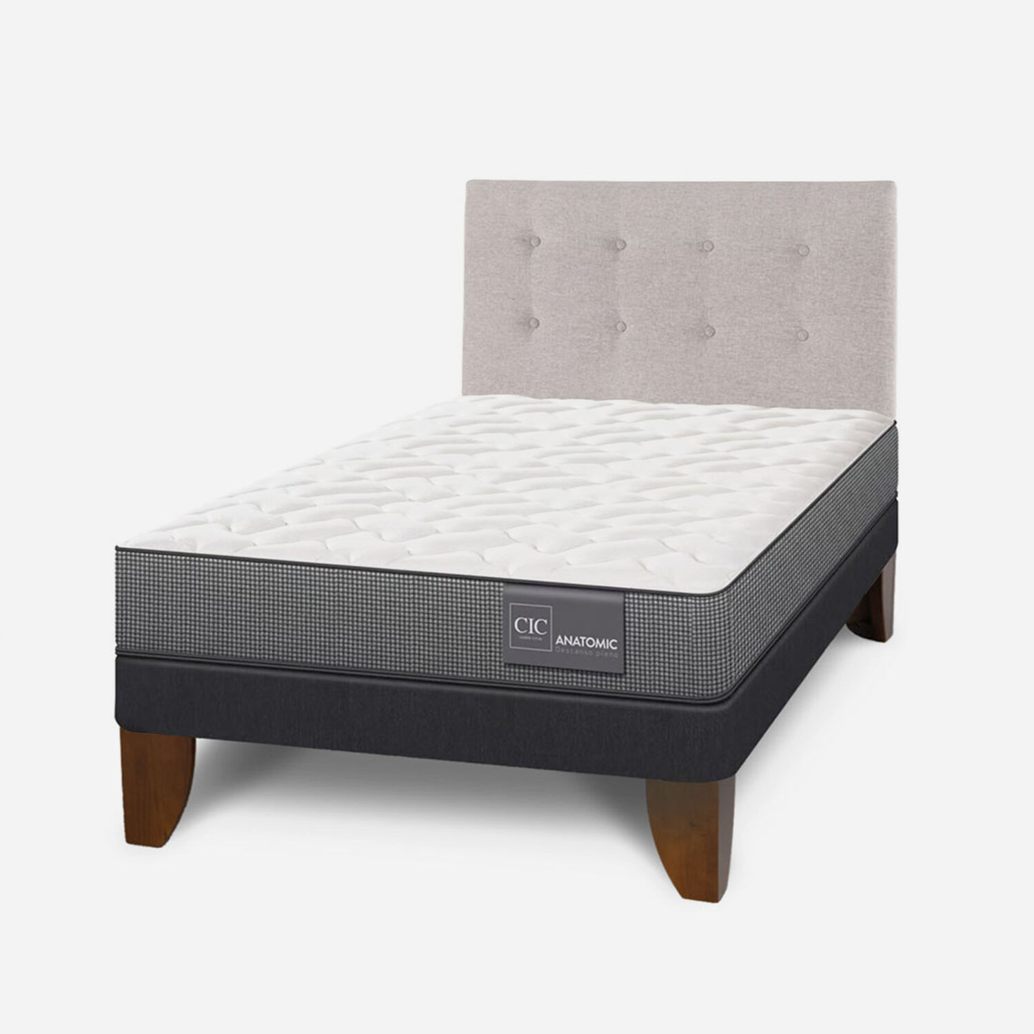 Cama Europea 1,5 Plazas Anatomic + Set Tigris