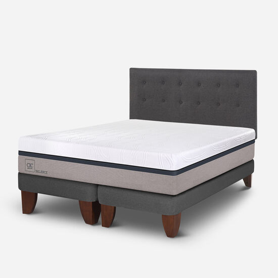 Cama Europea 2 Plazas Balance Base Dividida + Respaldo Éufrates