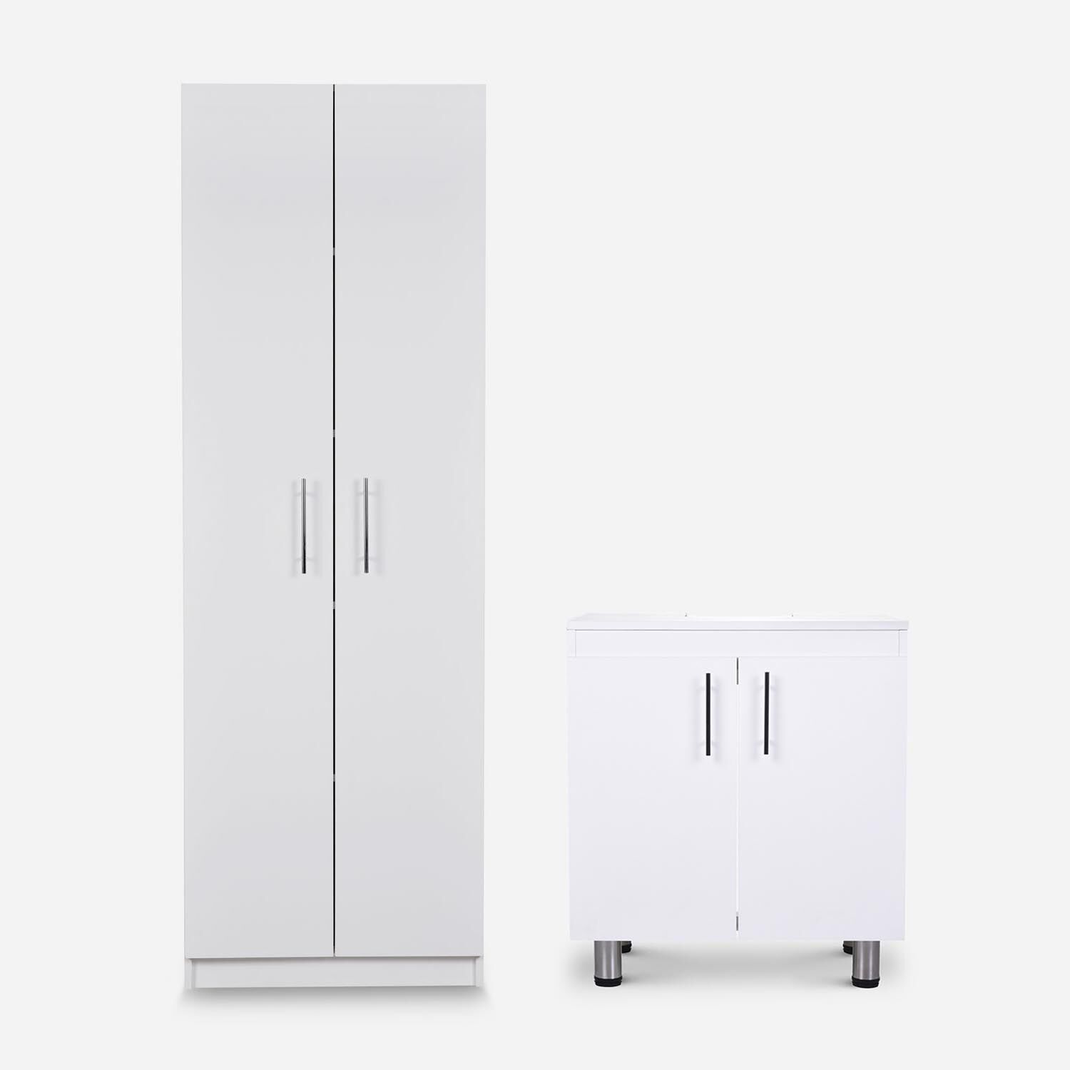 Set de Ba&ntilde;o Vanitorio + Organizador Blanco