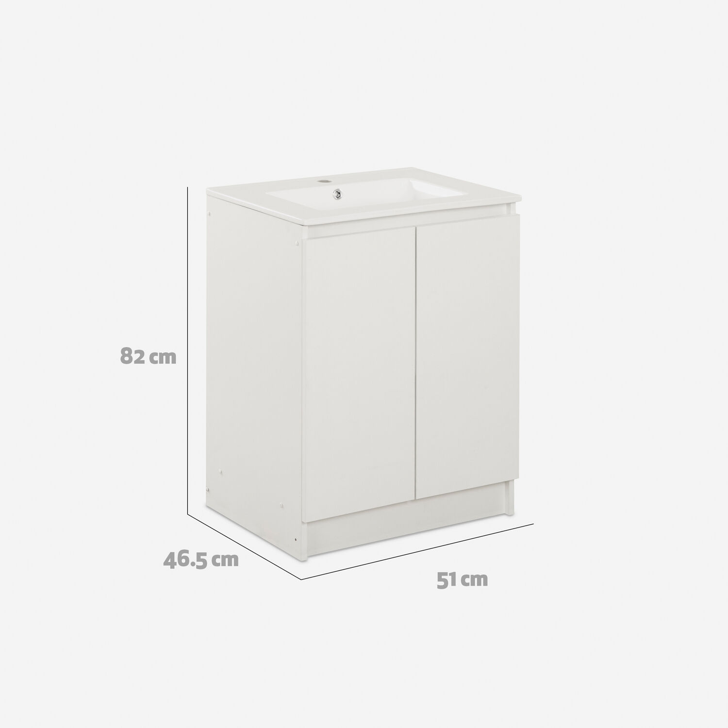 Vanitorio 2 Puertas Lisboa Blanco 60 Cm.