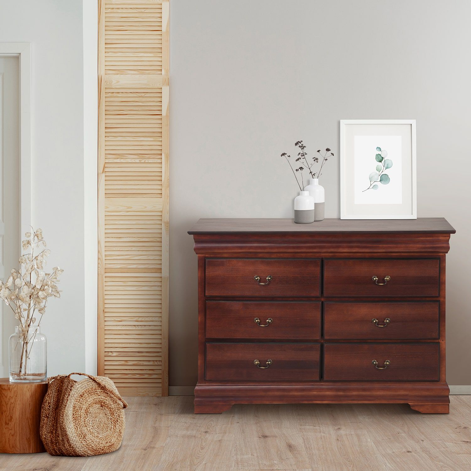 C&oacute;moda 6 Cajones Mir&oacute; Chocolate