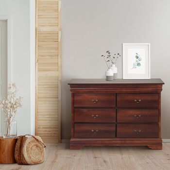 C&oacute;moda 6 Cajones Mir&oacute; Chocolate