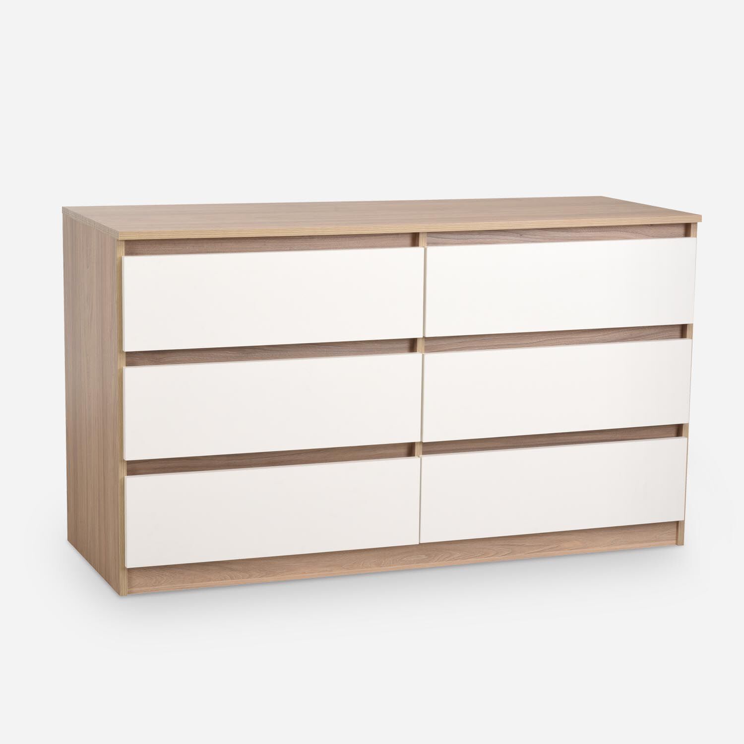 C&oacute;moda 6 Cajones N&oacute;rdica Olmo Blanco