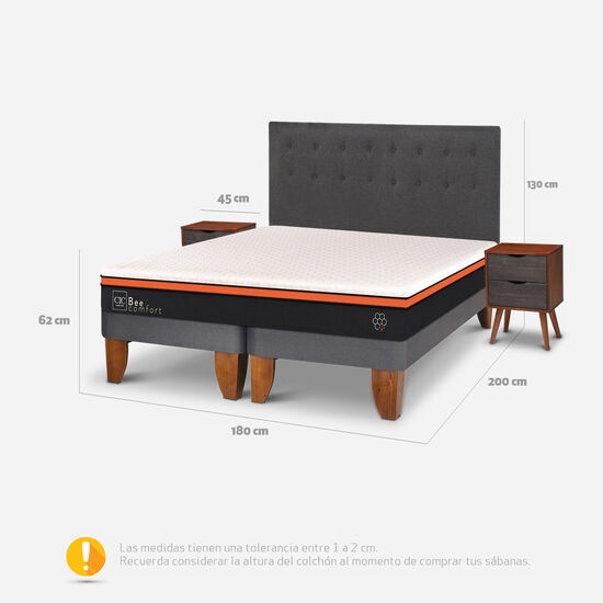 Cama Europea King Bee Comfort + Set Éufrates