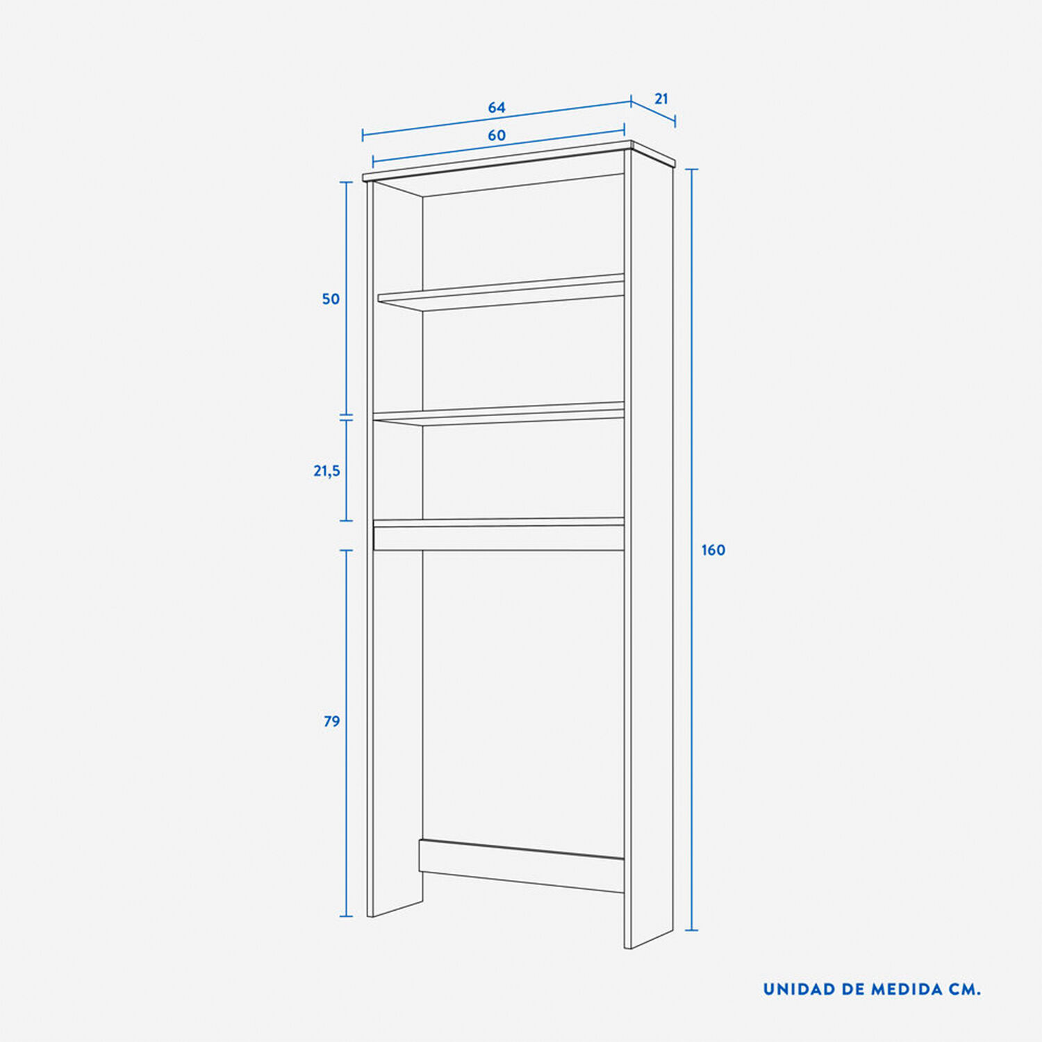 Estante WC 2 Puertas Blanco Olmo