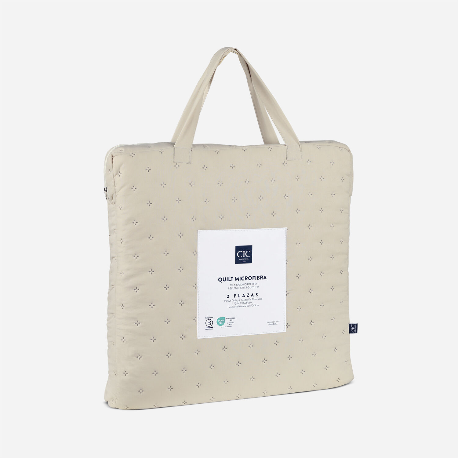 Quilt 2 Plazas Microfibra Taupe