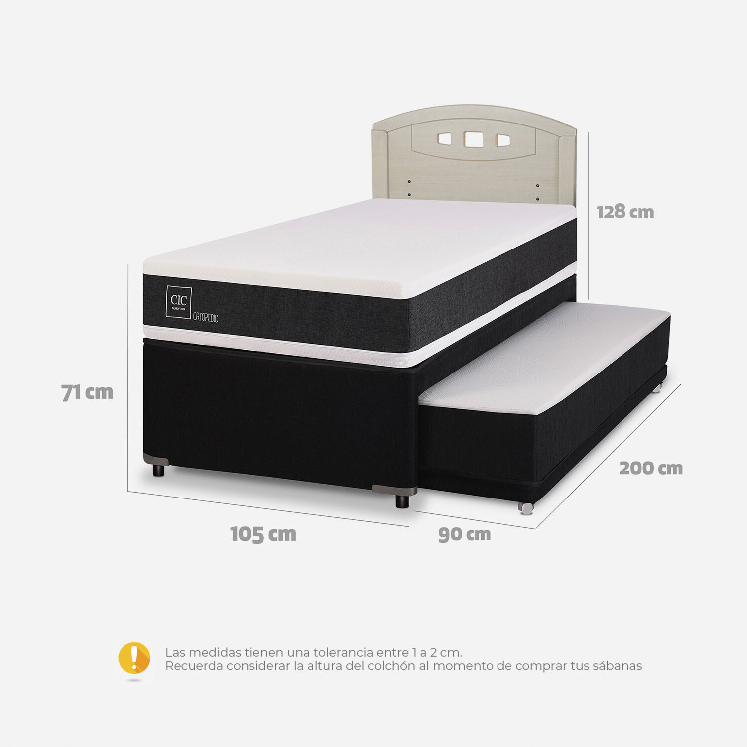 Cama Nido Div&aacute;n Ortopedic + Respaldo Gales Alpino