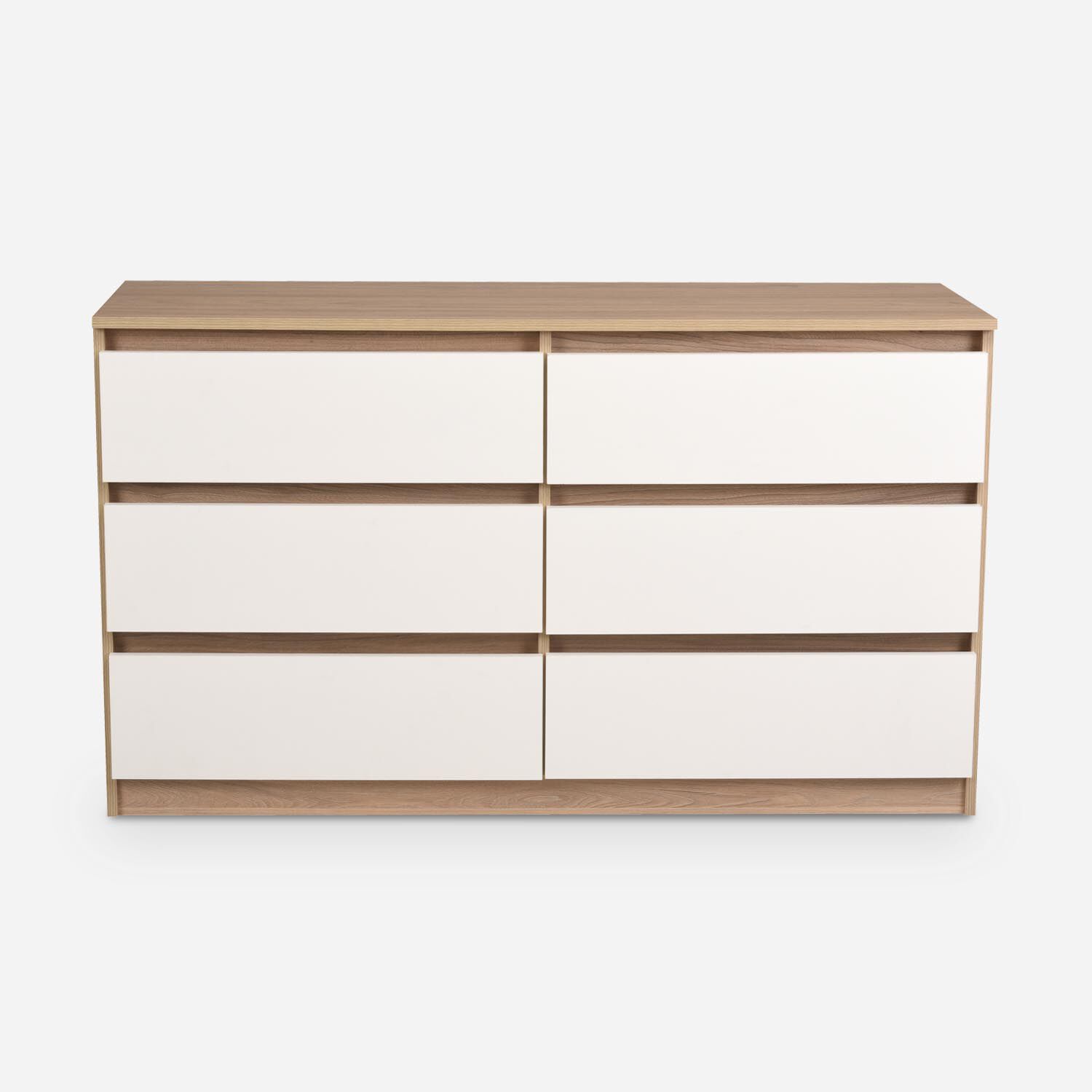 C&oacute;moda 6 Cajones N&oacute;rdica Olmo Blanco