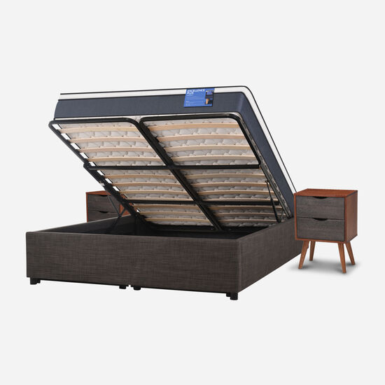 Cama Space Box 2 Plazas Excellence Plus + Velador Níger