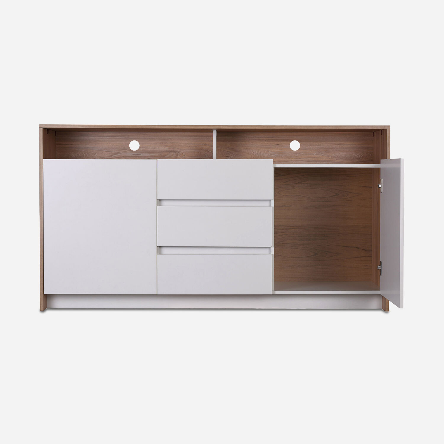 Rack Tv 60" 2 Puertas 3 Cajones Olmo Blanco Colbún