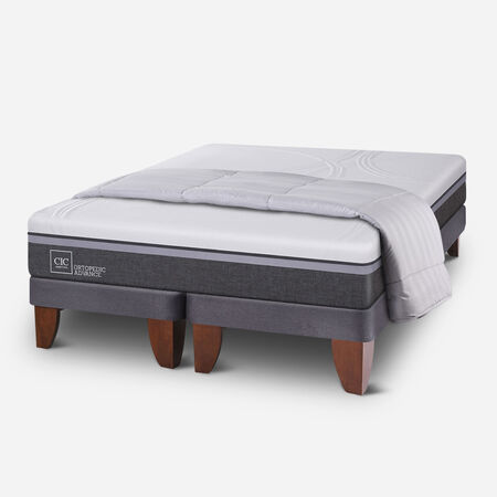 Cama Europea 2 Plazas Ortopedic Advance Base Dividida + Plum&oacute;n