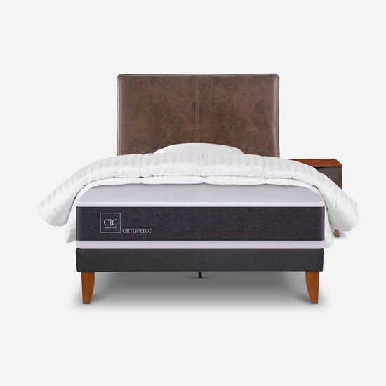 Cama Europea Curve 1.5 Plazas Ortopedic + Set Baker + Almohada + Plumón