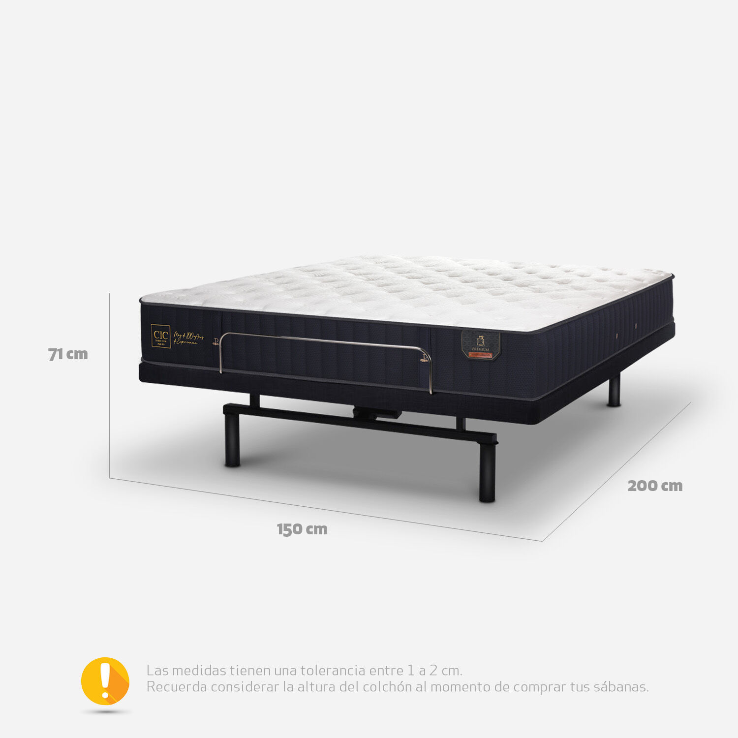 Cama 2 Plazas Zero Premium 150x200 cm