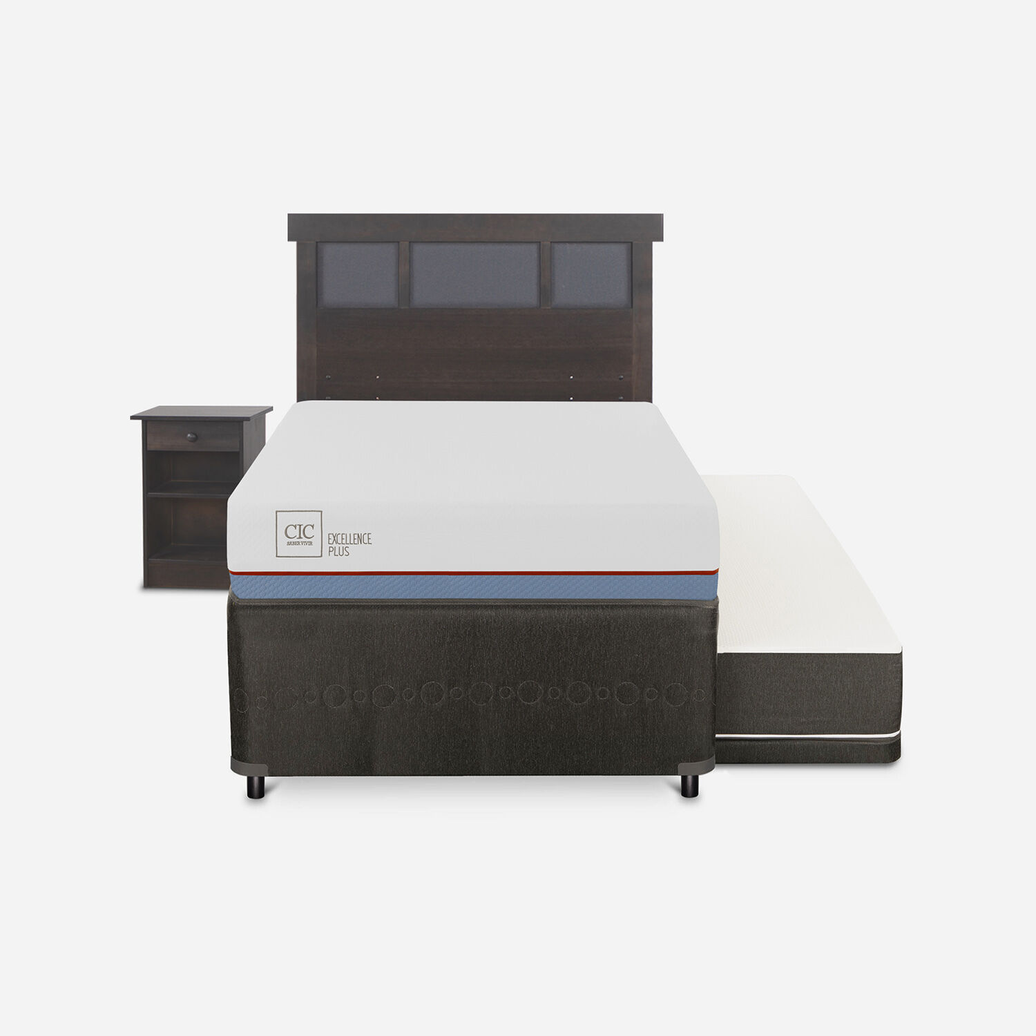 Cama Nido Diván Excellence Plus Set Dublín Gris