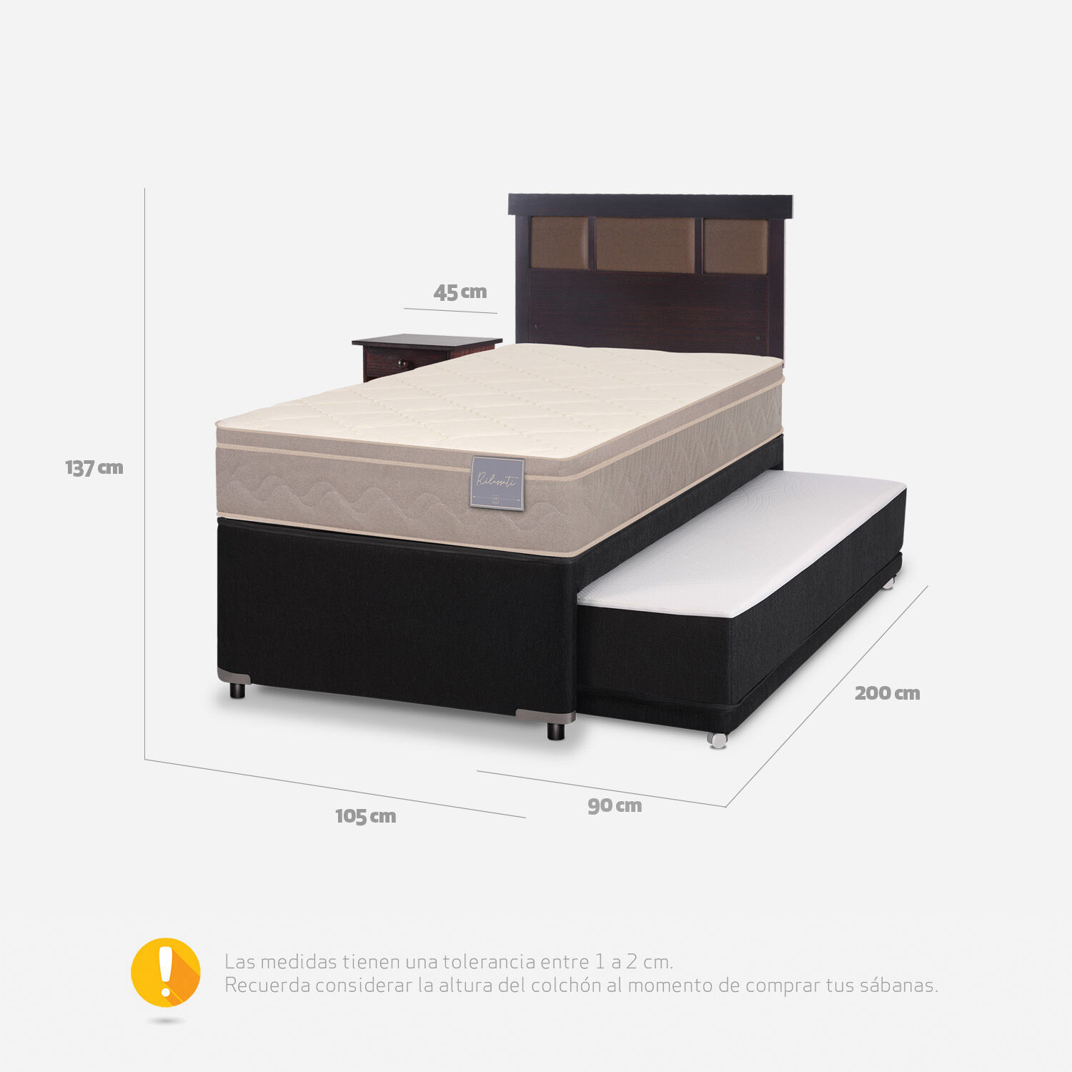 Cama Nido Div&aacute;n Rilassati + Set Dubl&iacute;n Choc