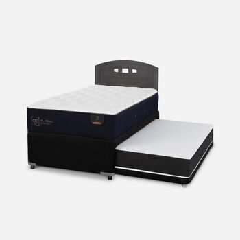 Cama Nido Div&aacute;n Premium + Respaldo Gales Gris