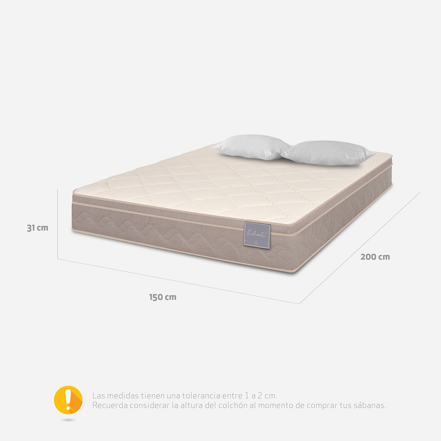 Colch&oacute;n 2 Plazas Rilassati 150x200 + Almohadas Viscoel&aacute;sticas
