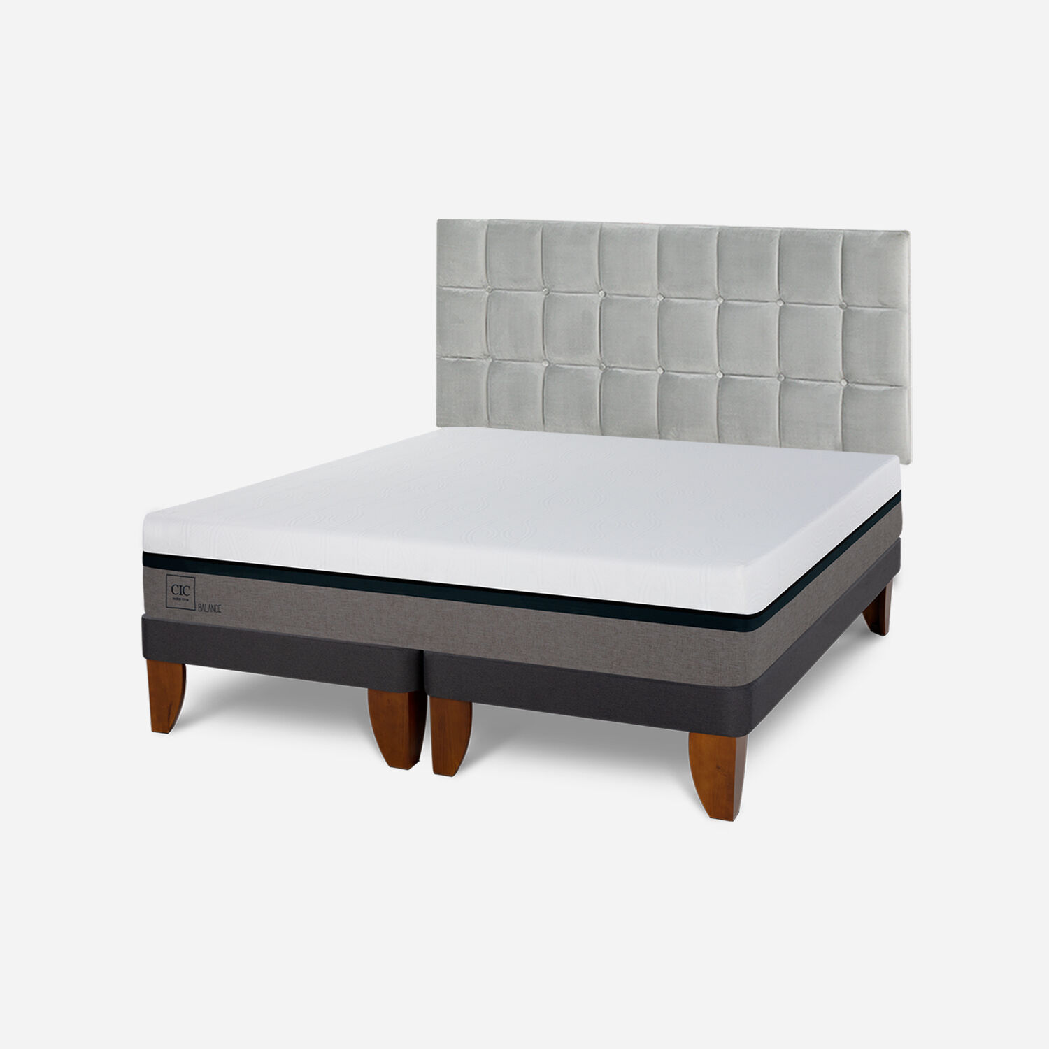 Cama Europea 2 Plazas Balance Base Dividida + Respaldo Sile