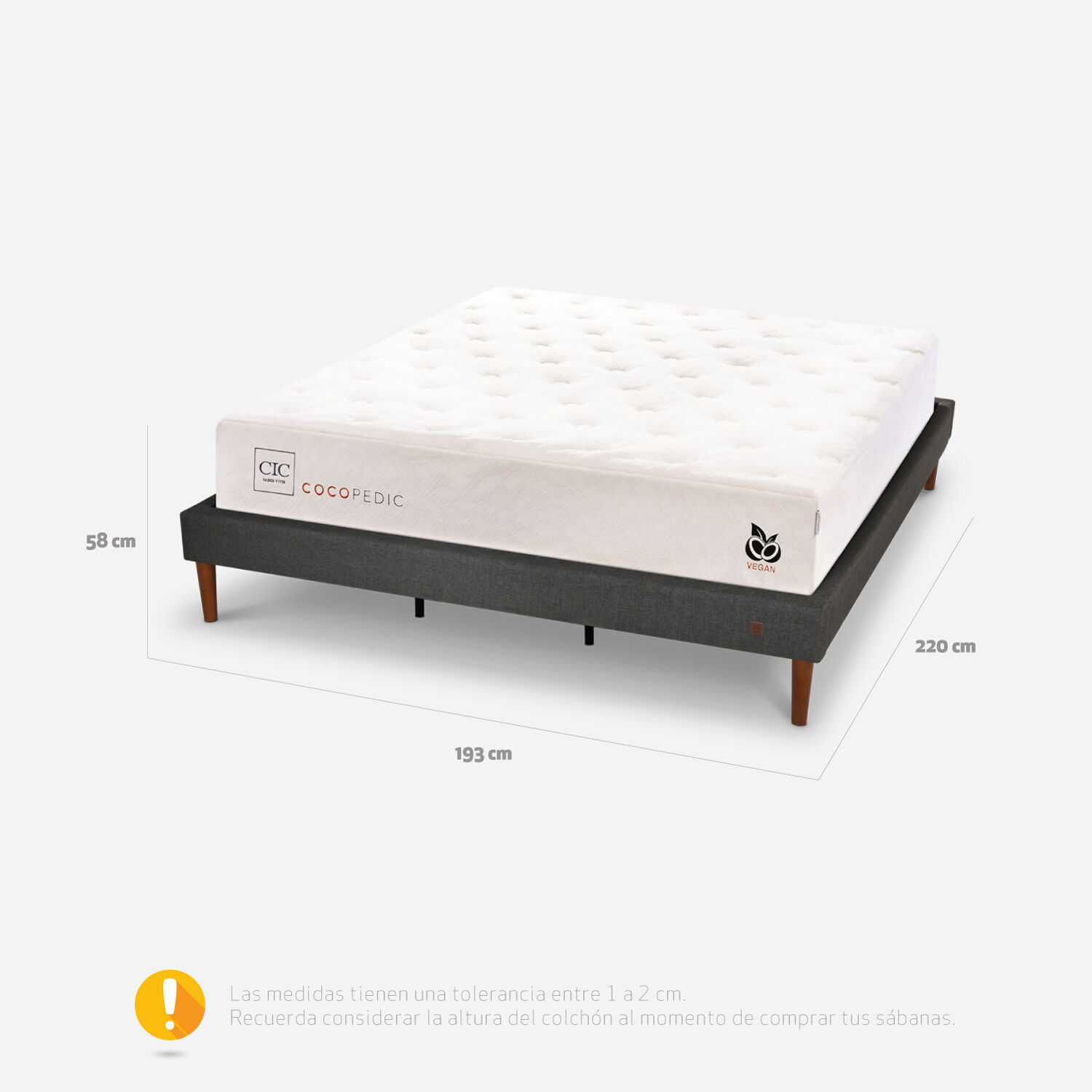 Cama Europea Curve King Cocopedic
