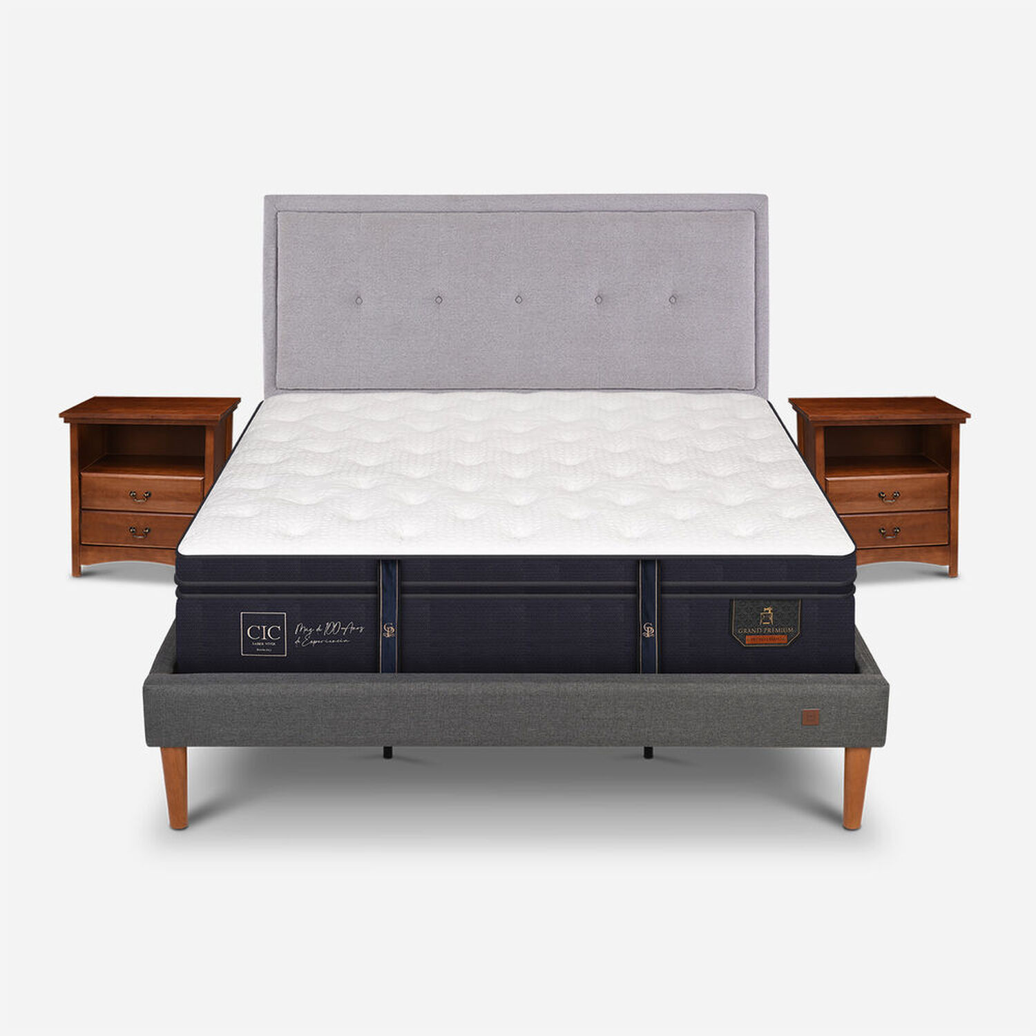 Cama Europea Curve King Grand Premium + Set Ganges