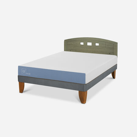 Cama Europea 2 Plazas Excellence Base Normal + Respaldo Gales Olivo