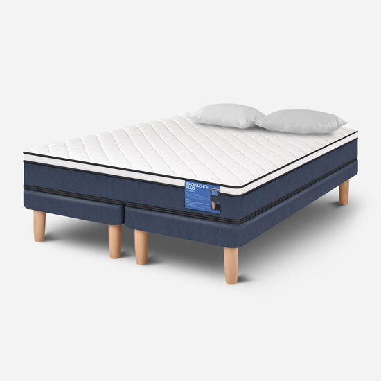 Cama Europea 2 Plazas Excellence Plus Base Dividida + Almohadas