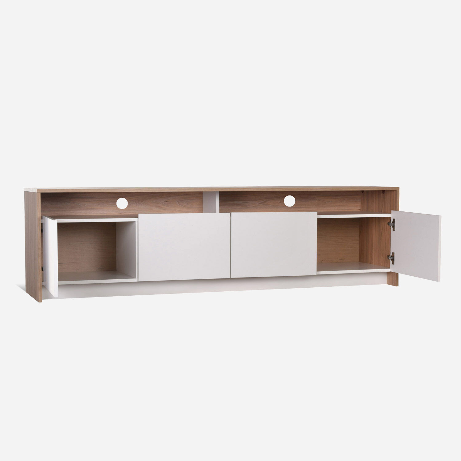 Rack Tv 70" 2 Puertas 2 Cajones Olmo Blanco Colbún