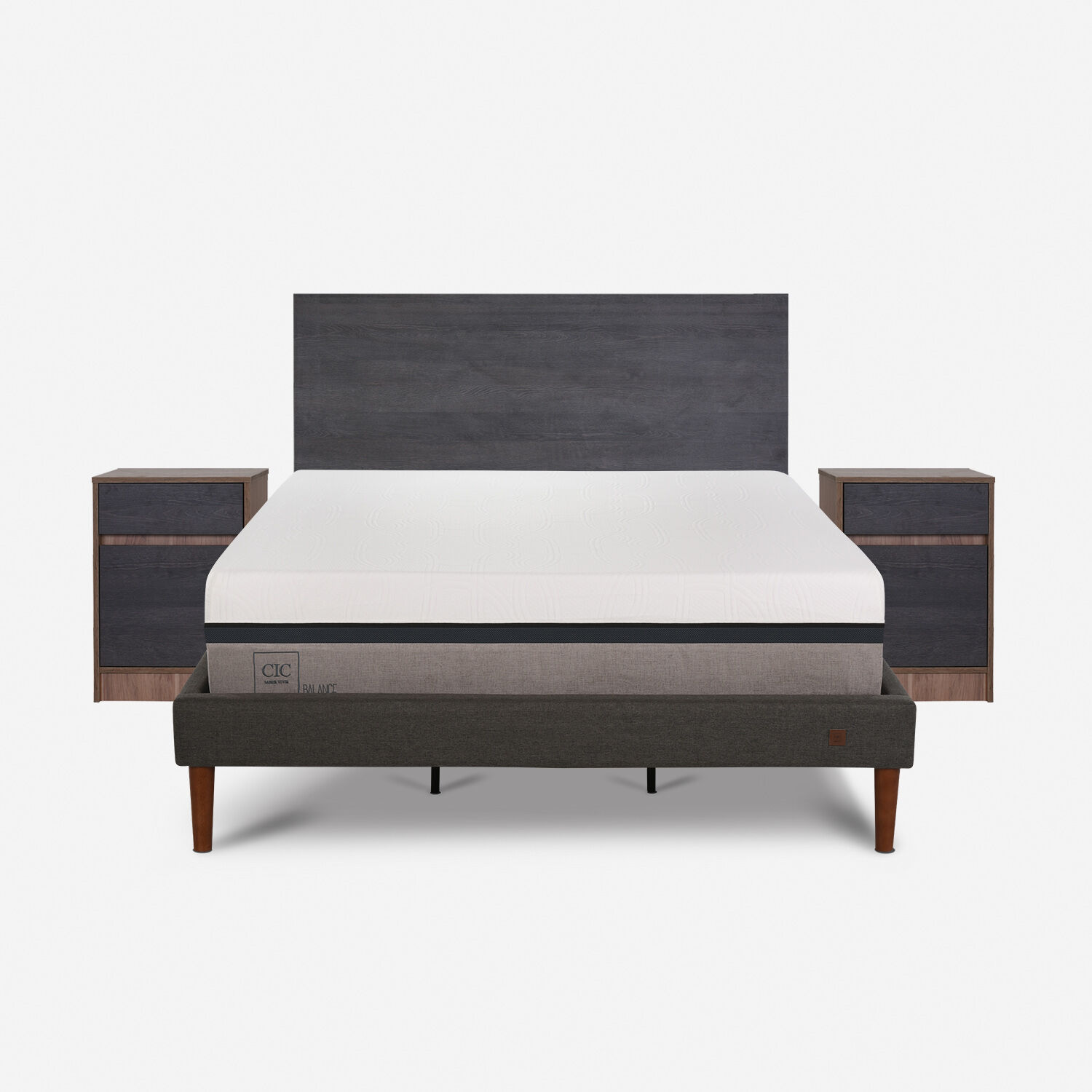 Cama Europea Curve King Balance + Set Espresso